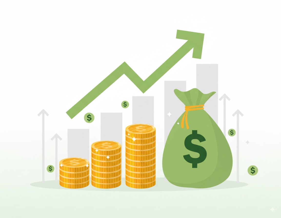 Money growing graphic